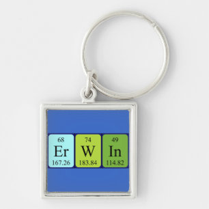 Porte-clés Clé de nom de table périodique Erwin
