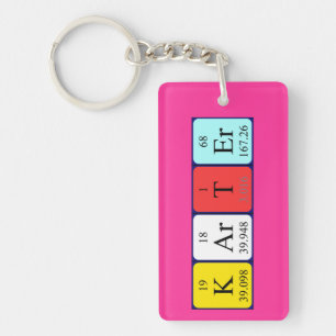 Porte-clés Clé de nom de table périodique Karter