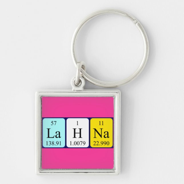 Porte-clés Clé de nom de table périodique Lahna (Devant)