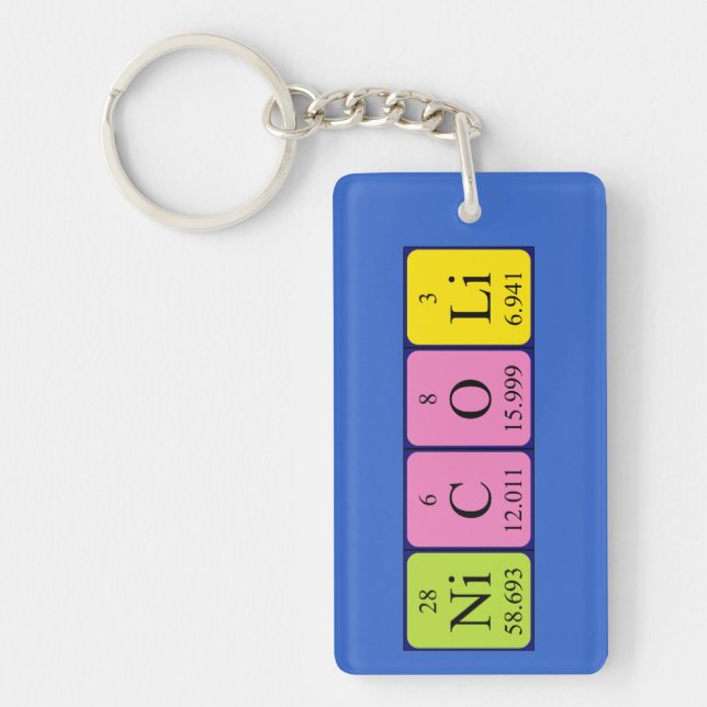 Porte-clés Clé de nom de table périodique Nicoli (Devant)