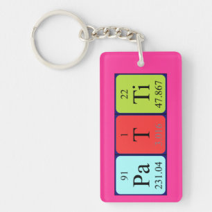 Porte-clés Clé de nom de table périodique Patti