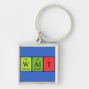 Porte-clés Clé de nom de table périodique Walt