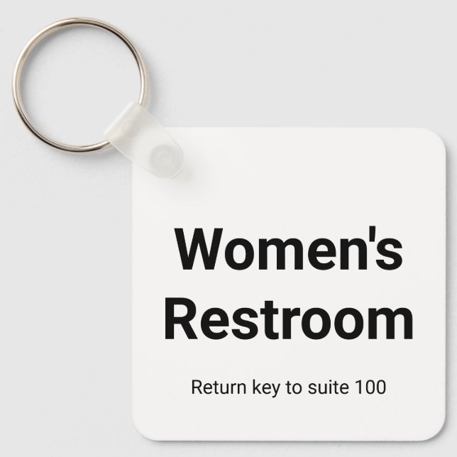 Porte-clés Clé de retour des toilettes pour femmes 2 côtés Bl (Recto)