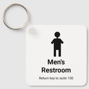 Porte-clés Clé de retour des toilettes pour hommes 2 côtés Bl