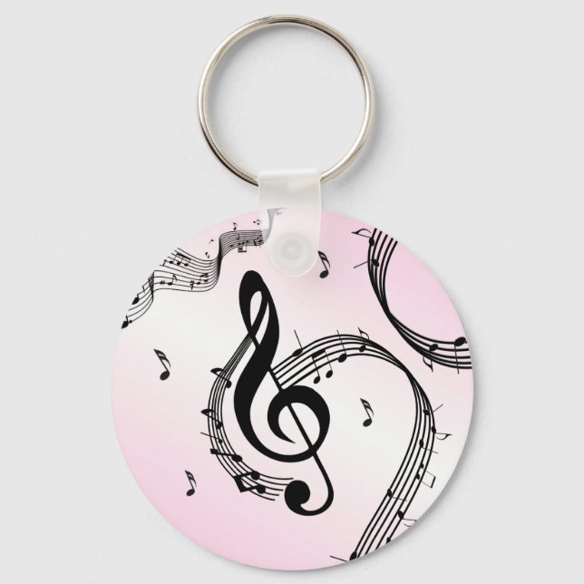 Porte-clés Clé de Sol Climaxique Rose (Recto)