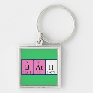 Porte-clés Clé du tableau périodique du bain