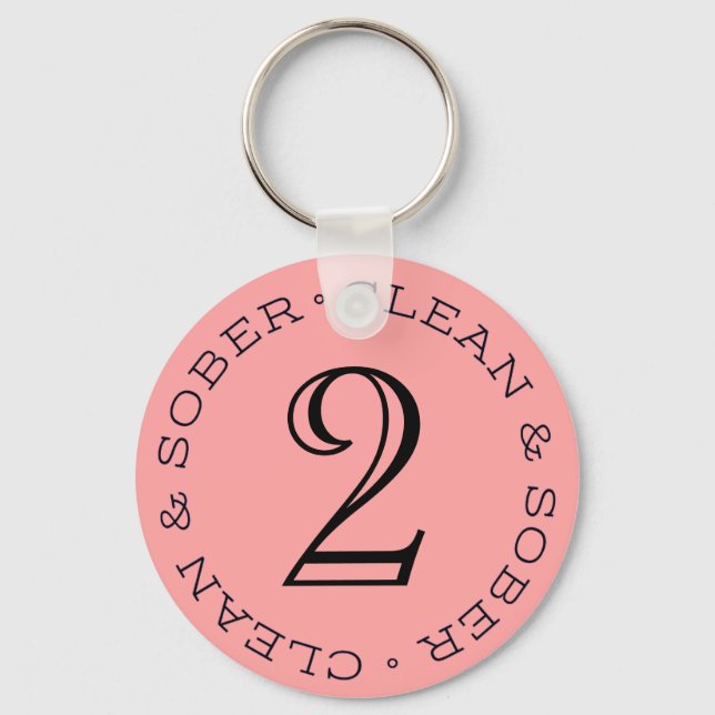Porte-clés Clean Time Sobriety Birthday Keyring Recovery Gift (Recto)