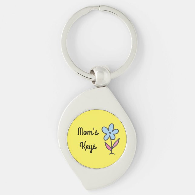 Porte-clés Clefs de maman avec porte - clé de fleurs (Devant)