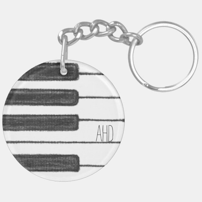 Porte-clés Clés de piano Monogram Porte - clé noir et blanc (Dos droit)