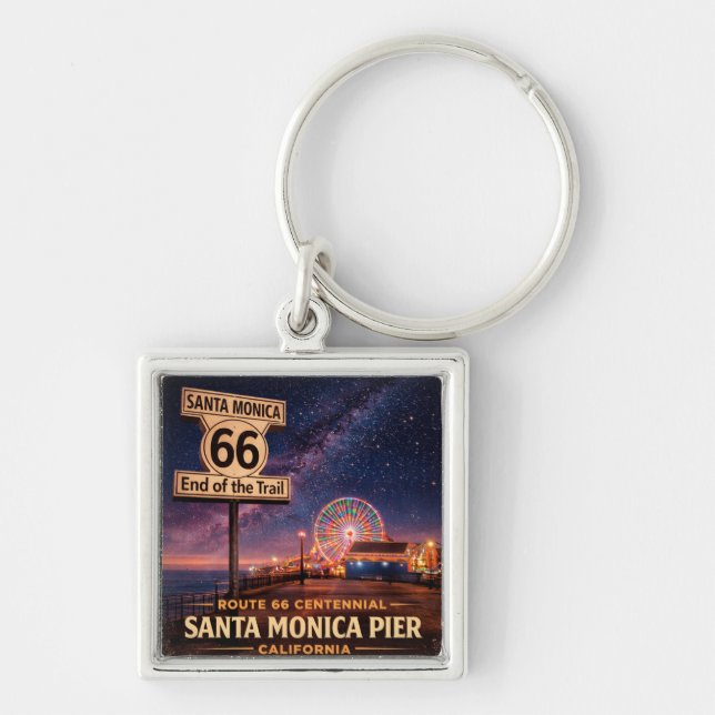 Porte-clés Clés de voyage de la jetée de la route 66 (Devant)