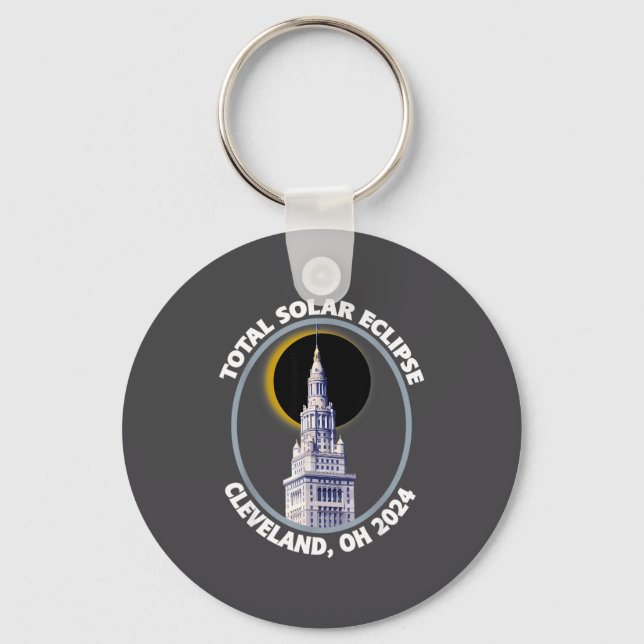 Porte-clés Cleveland Ohio 2024 Trajectoire de l'éclipse solai (Recto)