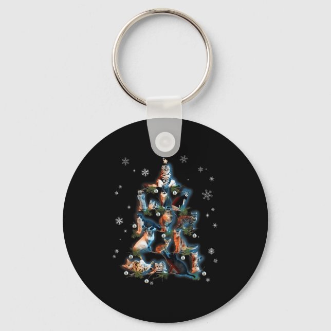 Porte-clés Clic Fête Kitty Chat Arbre de Noël Meowy Catmas (Recto)