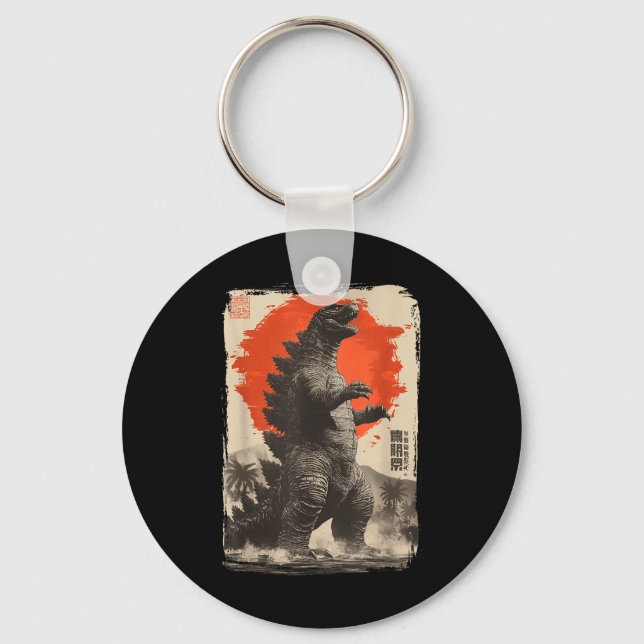 Porte-clés Clic Rétro Art Japonais Rare Kaiju Géant  (Recto)
