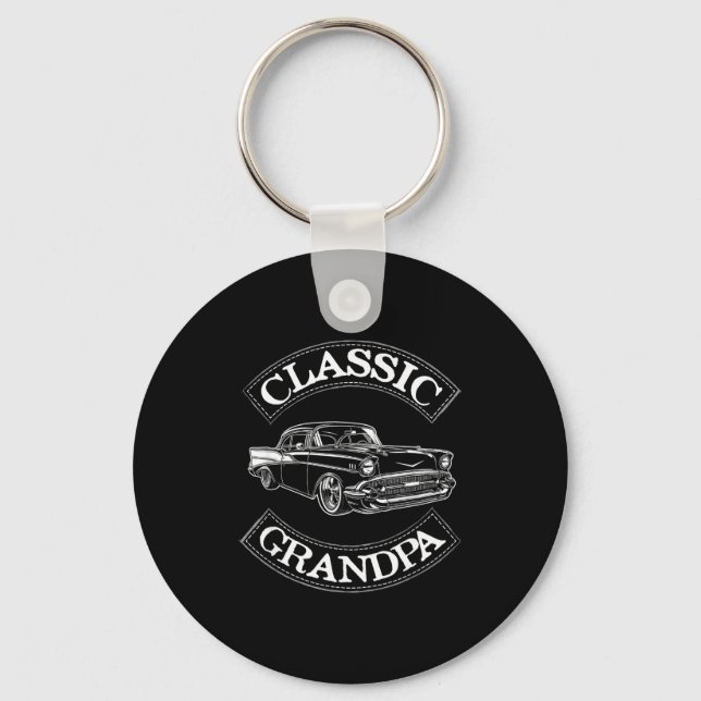 Porte-clés Clic Vintage Voiture Drôle Papy  (Recto)
