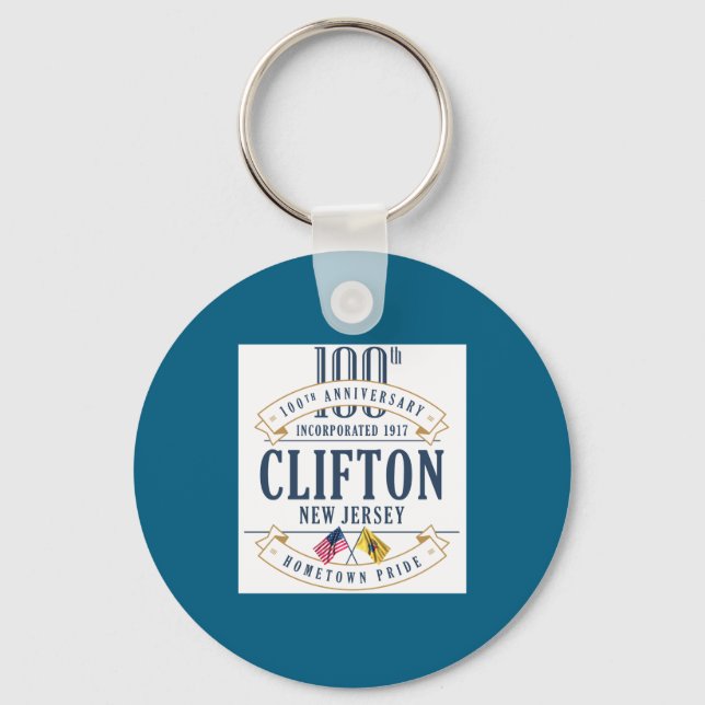 Porte-clés Clifton New Jersey 100th Anniv White  (Recto)