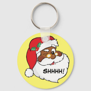 Porte-clés Cligner de l'oeil Père Noël noir gardant des