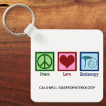 Porte-clés Clinique personnalisée Peace Love Endoscopy<br><div class="desc">Peace Love Endoscopy porte - clé avec votre texte personnalisé. Un joli cadeau avec un signe de paix,  un coeur et un endoscope utilisés dans les procédures médicales pour désigner un patient.</div>
