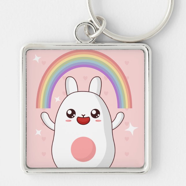Porte-clés Clipart arc-en-ciel de Kawaii (Devant)