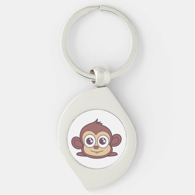 Porte-clés Clipart de singe mignon (Devant)