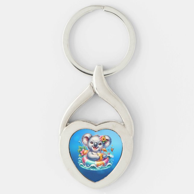 Porte-clés Clipart de sublimation de koala d'été-97702 (Devant)