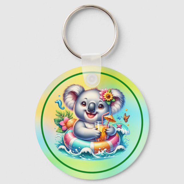 Porte-clés Clipart de sublimation de koala d'été-97702 (Recto)