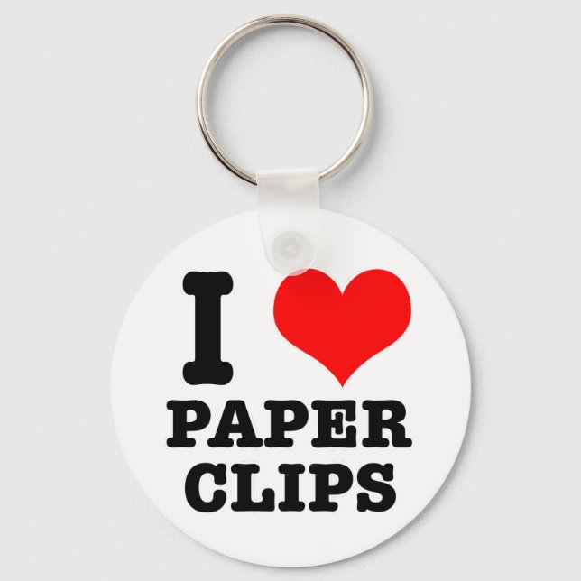 Porte-clés Clips papier I HEART (LOVE) (Recto)