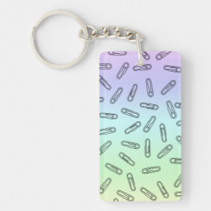 Porte-clés Clips papier sur arc-en-ciel