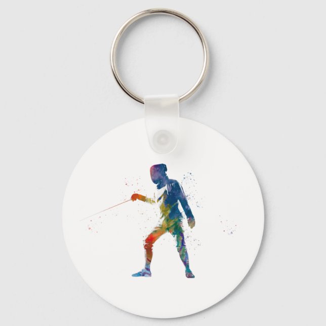 Porte-clés clôture d'aquarelle (Recto)