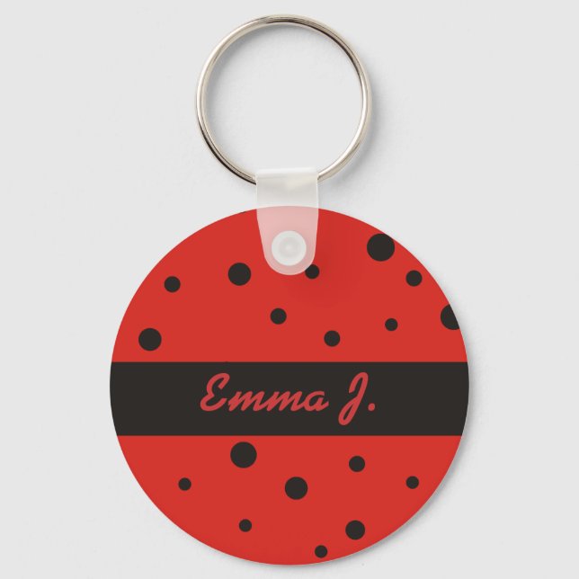 Porte-clés Clôtures de nom personnalisées du Motif Ladybug (Recto)
