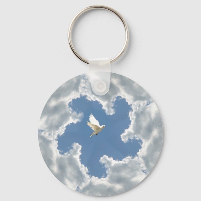 Porte-clés Cloud argenté doublure blanc porte - clé de colomb (Recto)