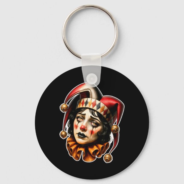 Porte-clés Clown Bouffon Triste (Recto)
