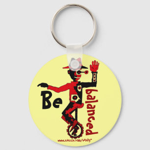 Porte-clés Clown sur monocycle abstrait graphisme porte - clé