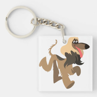 Porte-clés Clownish caricature tatouée Acrylique Hound Afghan