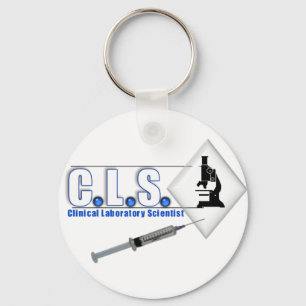 PORTE-CLÉS CLS LOGO BLEU W/ MICROSCOPE - LAB SCIENTIFIQUE
