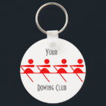 Porte-clés Club d'aviron personnalisé<br><div class="desc">Cette image amusante peut être customisée avec votre propre texte. Cela pourrait être le nom de votre club d'aviron ou ce que vous voulez. Fait un merveilleux cadeau pour ceux qui aiment l'aviron,  soit comme participant ou comme spectateur.</div>