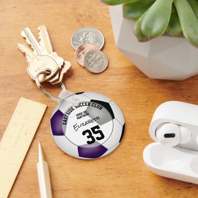 Porte-clés club de football noir violet couleurs équipe cadea (Bureau)