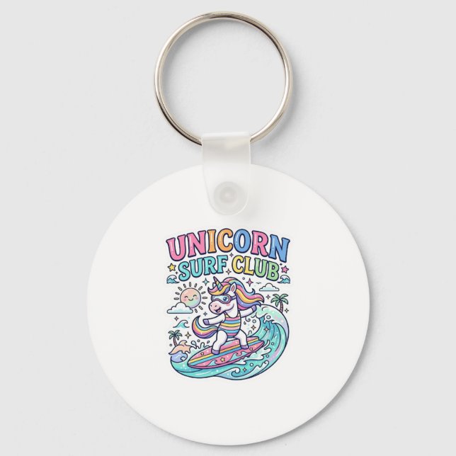 Porte-clés Club de surf Licorne (Recto)