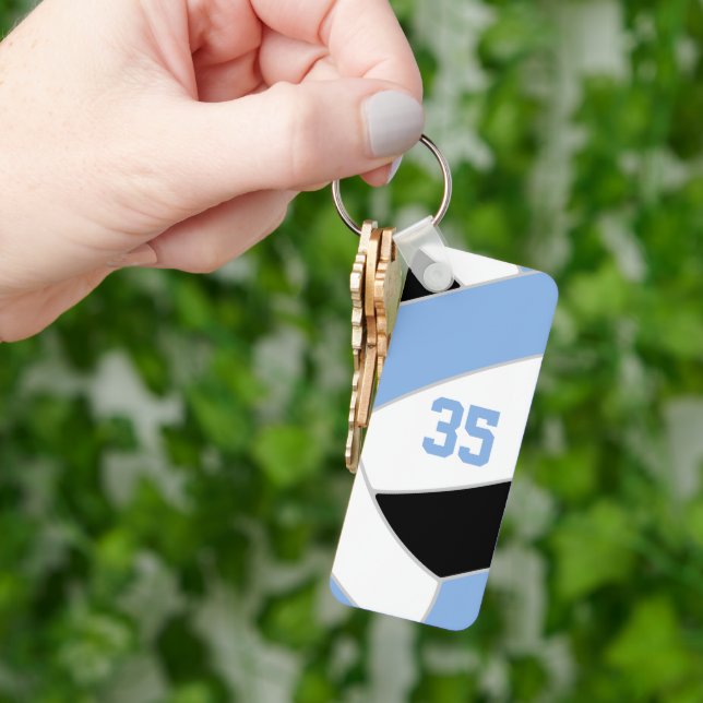 Porte-clés club de volley-ball cadeaux club bleu clair noir (main)