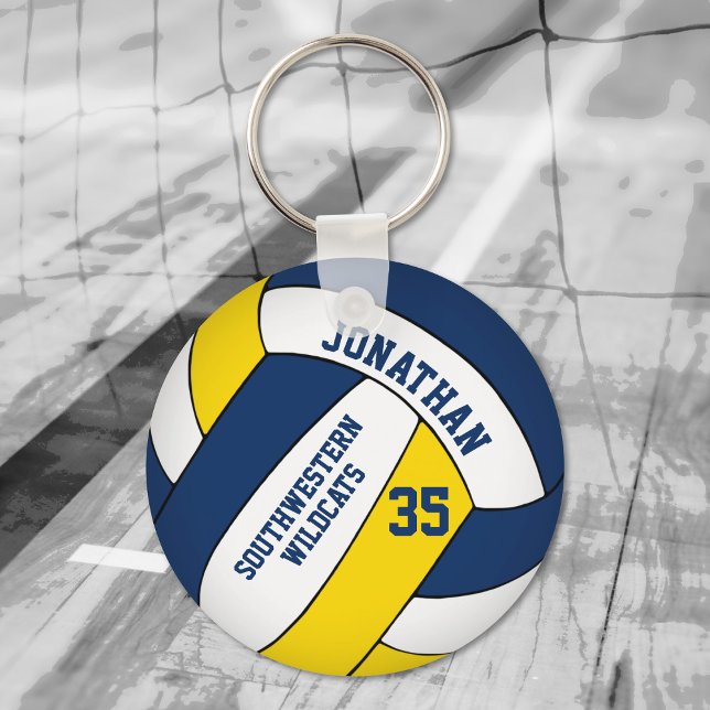 Porte-clés club de volley-ball jaune bleu (Créateur téléchargé)