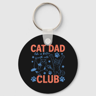Porte-clés Club des papas chats La vie est meilleure avec les