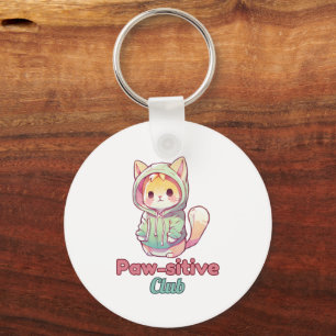 Porte-clés Club Patte‑Positive Chat Drôle – Chaton Mignon en