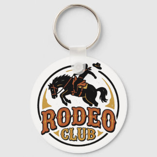 Porte-clés Club Rodéo Cowboy Occidental Bronco Sauvage Vintag