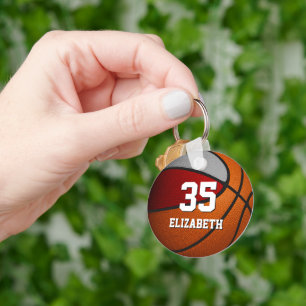 Porte-clés club rouge gris couleurs basketball équipe fête