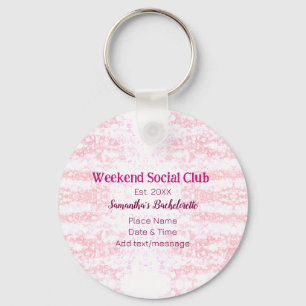 Porte-clés club social de week-end rose paillettes enterremen