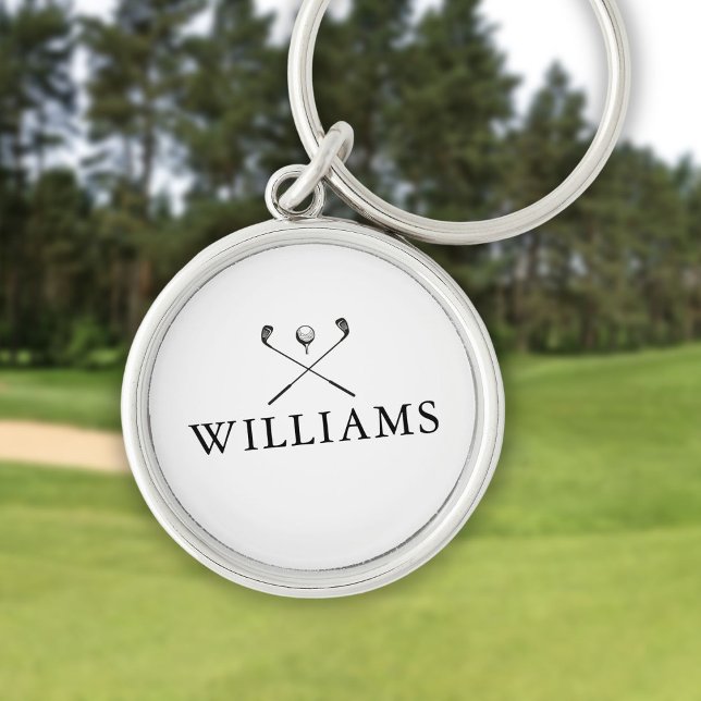 Porte-clés Clubs de golf personnalisés avec nom (Personalized Name Golf Clubs Keychain)