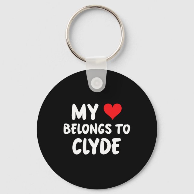 Porte-clés Clyde - Mon cœur appartient à Clyde - Amour  (Recto)
