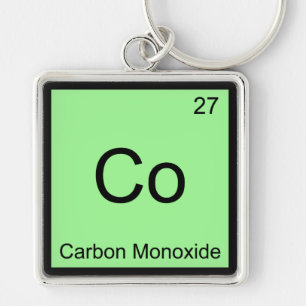 Porte-clés Co - Chimie du Monoxyde de Carbone Symbole de l'Él