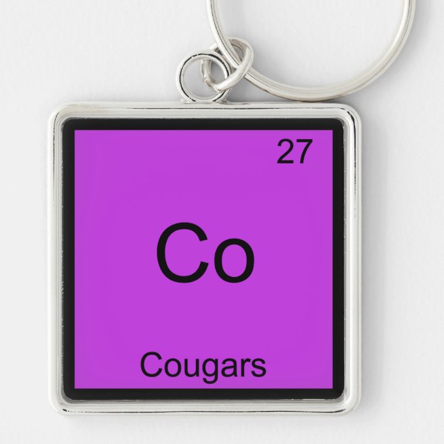 Porte-clés Co - Cougars Élement Drôle Tee Symbole Chimie (Devant)