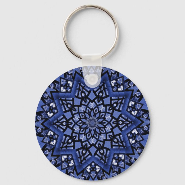 Porte-clés Cobalt blue pattern (Recto)