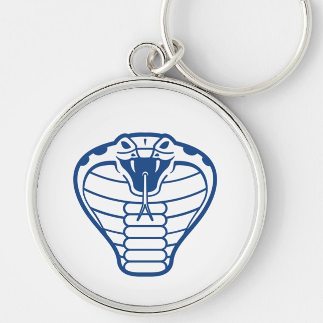 Porte-clés Cobra Serpent bleu Vénomère Boa animal (Devant)